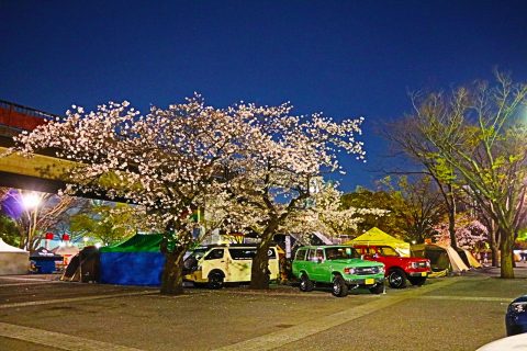 2017.04.09　アウトドアディ　前日準備風景　ランクル60　ランクル80　ハイエース　デモカー展示